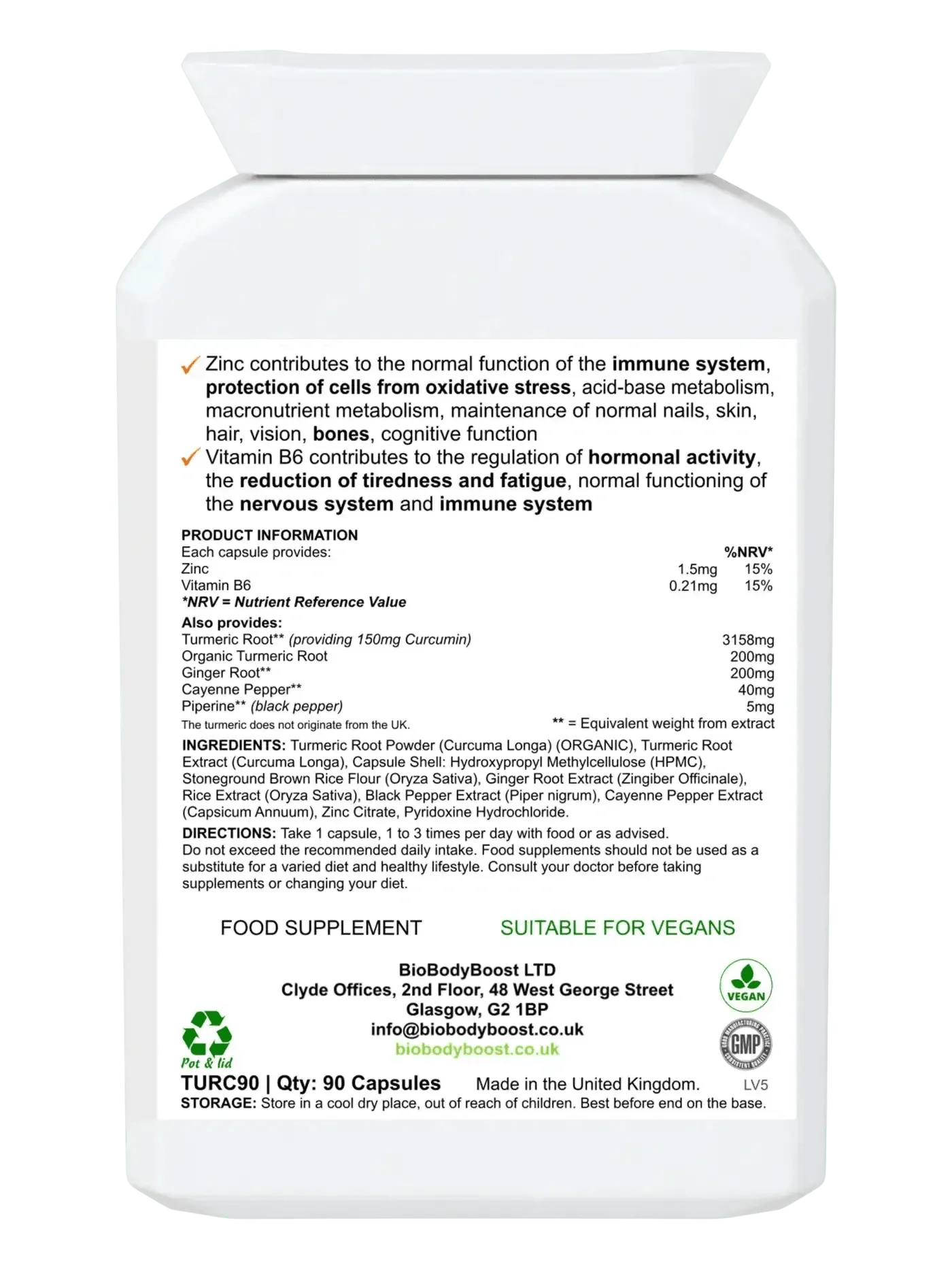 CurcuminBoost Organic Turmeric Curcumin Capsules - 90 Count-1