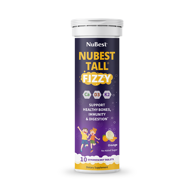 NuBest Tall Fizzy – Height Growth & Bone Strength, Orange Flavor, 10