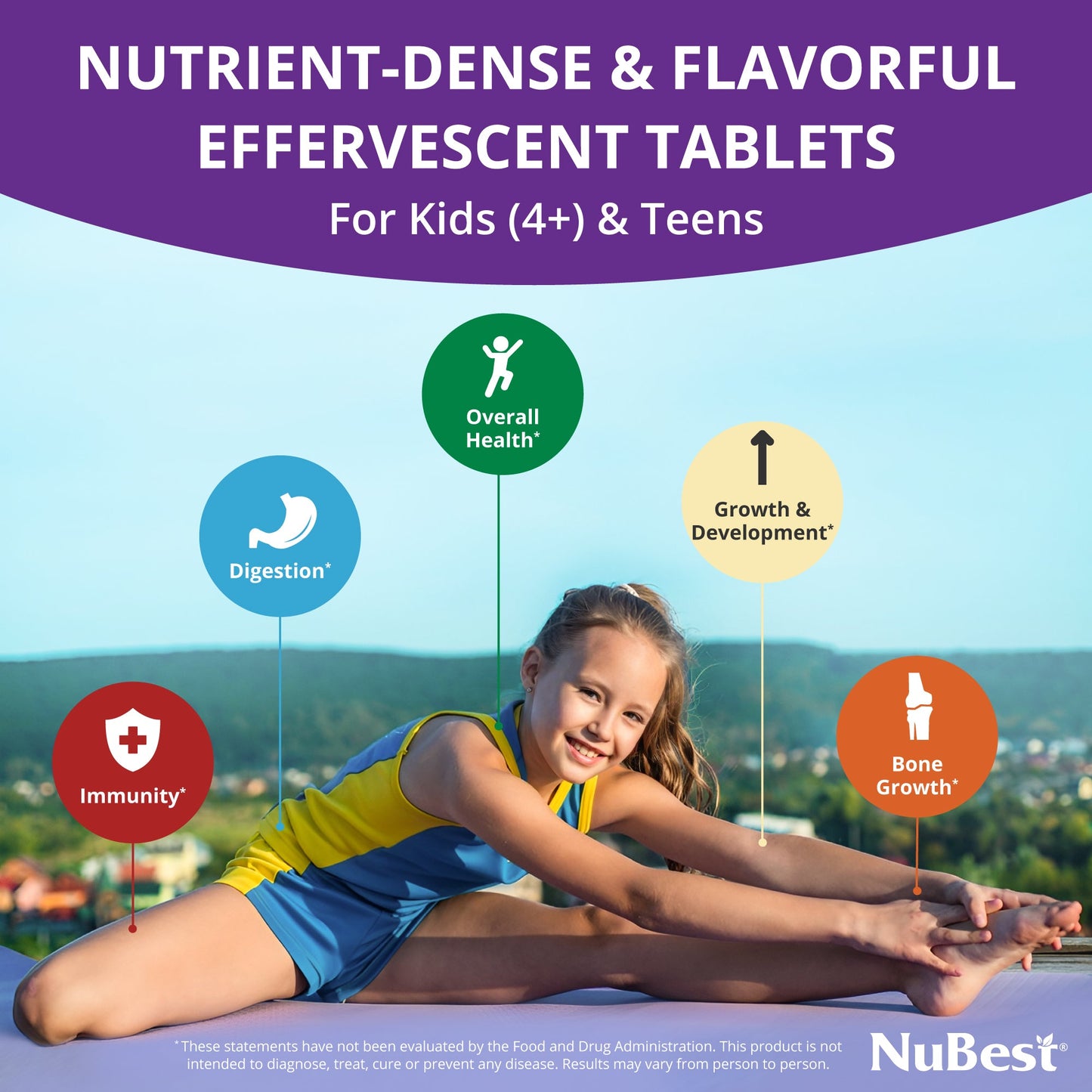 NuBest Tall Fizzy – Height Growth & Bone Strength, Orange Flavor, 10