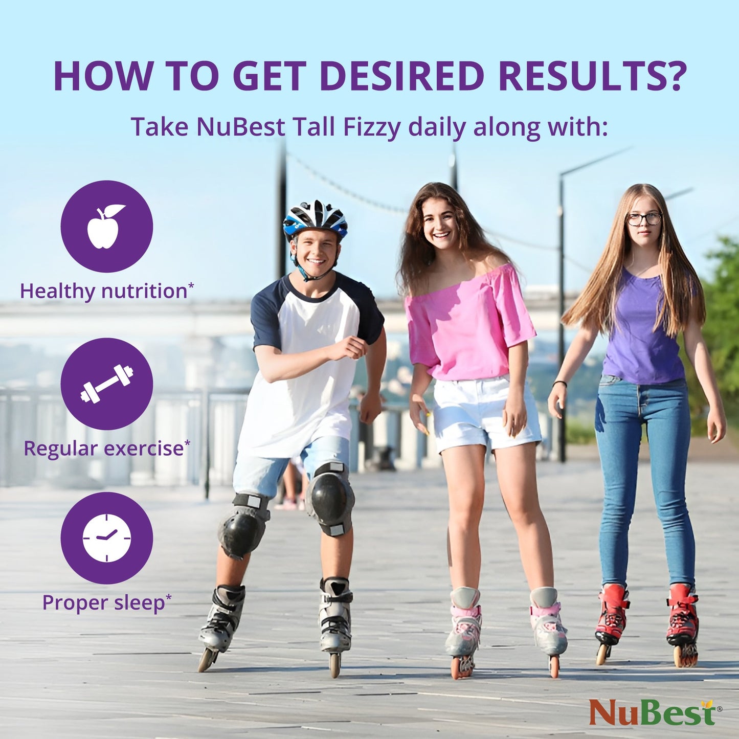 NuBest Tall Fizzy – Height Growth & Bone Strength, Orange Flavor, 10