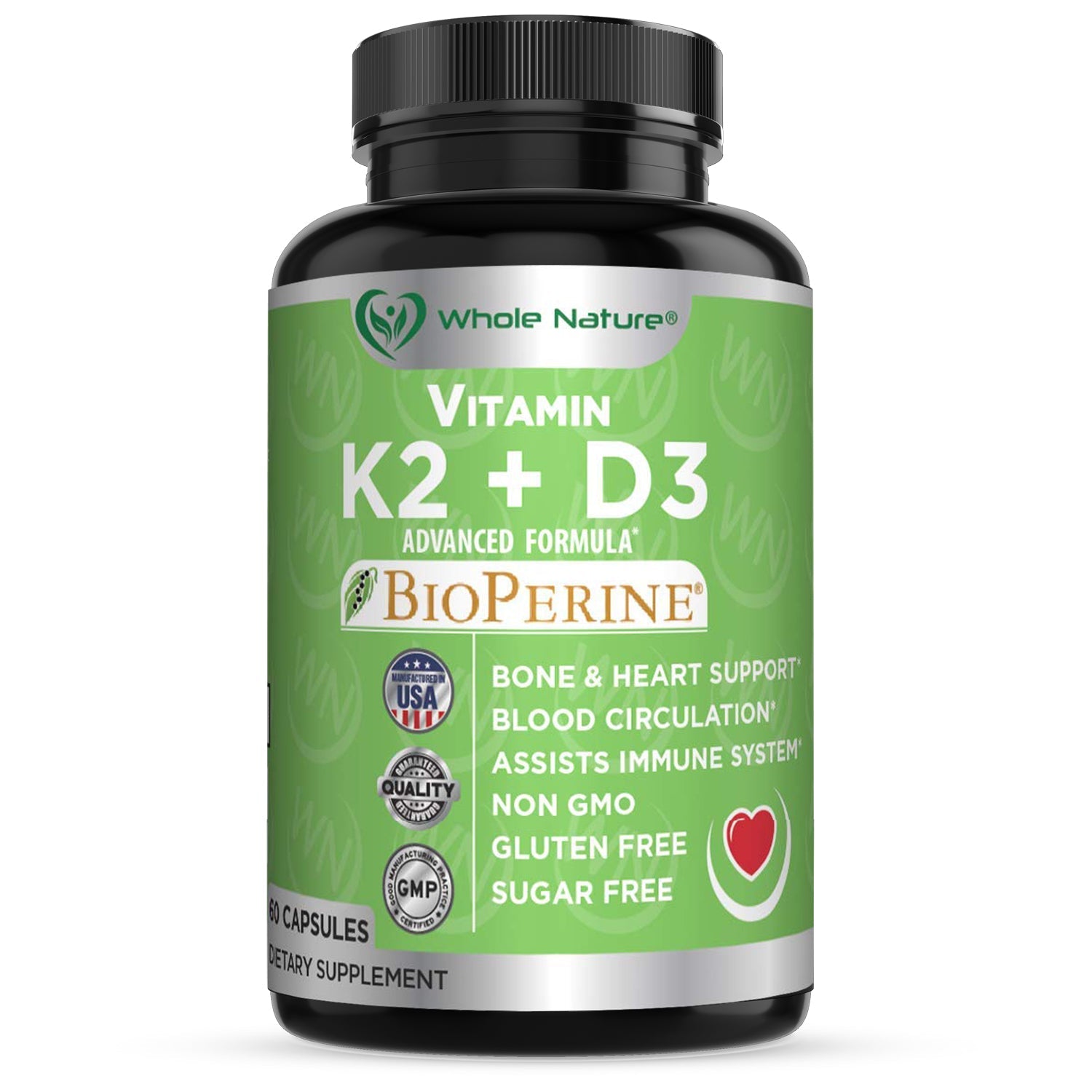 Whole Nature K2 (MK7)+D3 Plus Calcium-0